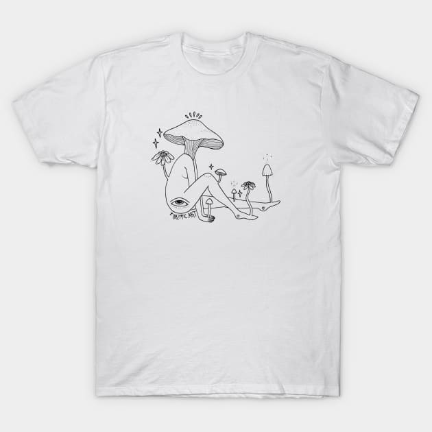 Cosmic Shrooms T-Shirt by Kozmic Art